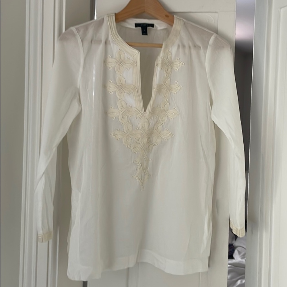 J. Crew embroidered tunic kaftkan top